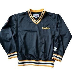 NFL ProLine Starter Pullover Sz S Steelers Black Embroidered